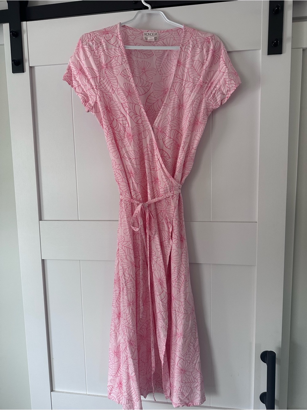 Nique Pink Floral Wrap Midi Dress